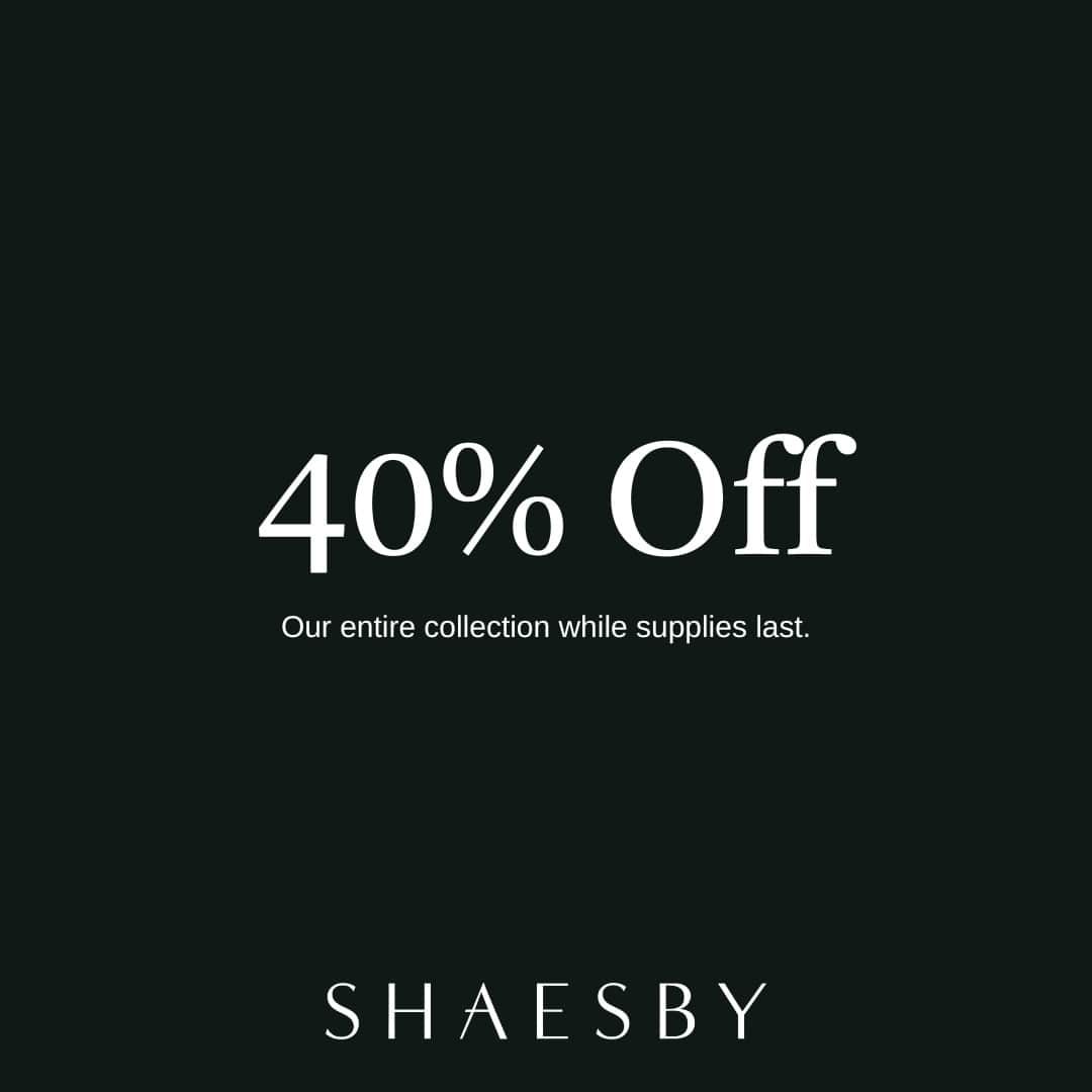 シェイスビーのインスタグラム：「Starting today, take 40% off your entire Shaesby order. Quantities are limited and sales are final. Discount cannot be combined with other offers or applied to previous purchases. All sales are final.⁠ ⁠ Visit shaesby.com to take advantage of this sale while supplies last.」