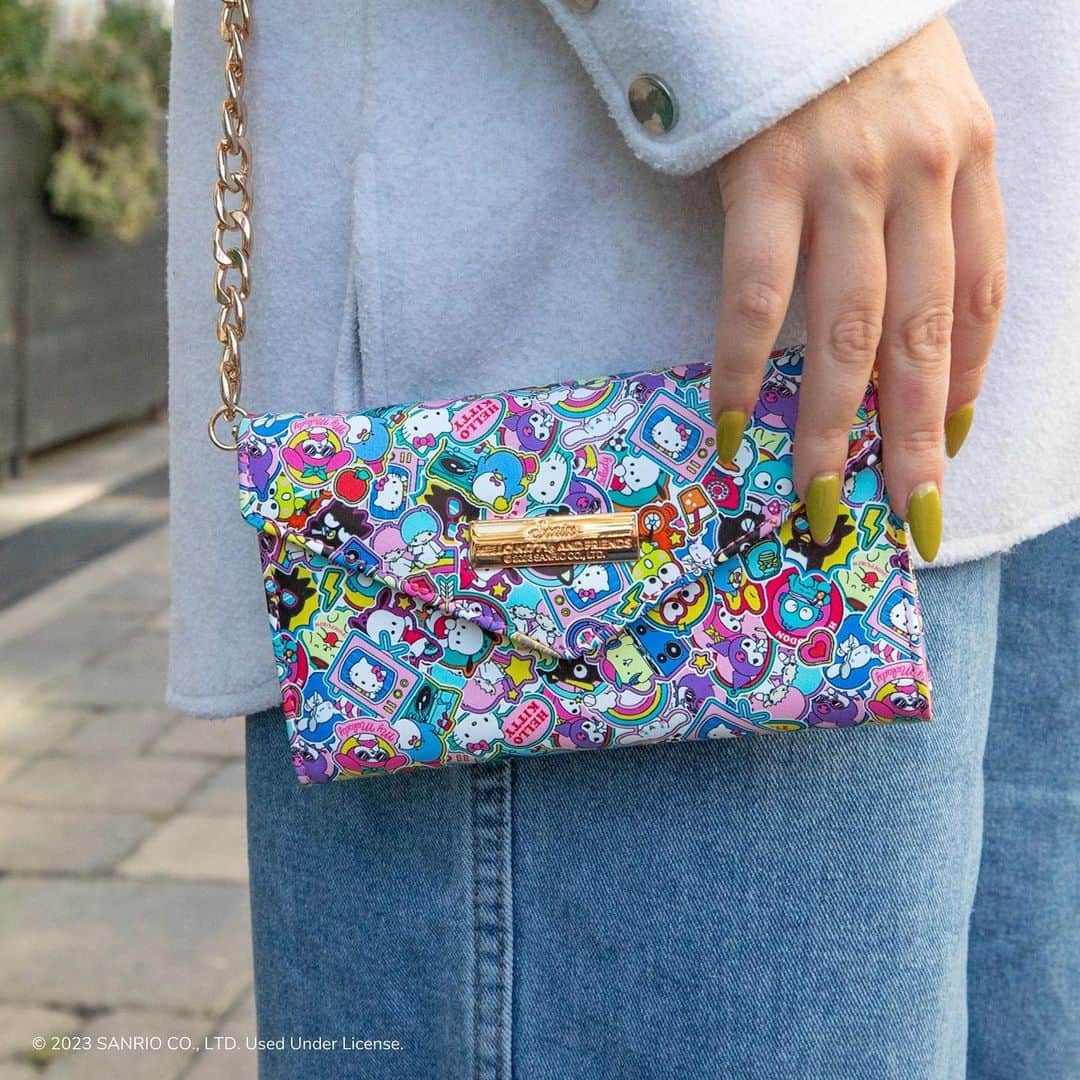 のインスタグラム：「Stickers on stickers! 💖 Your favorite Hello Kitty and Friends tech accessories from @shopsonix are now available as a crossbody wallet, magnetic phone ring, and magnetic wallet. Shop link in bio!」