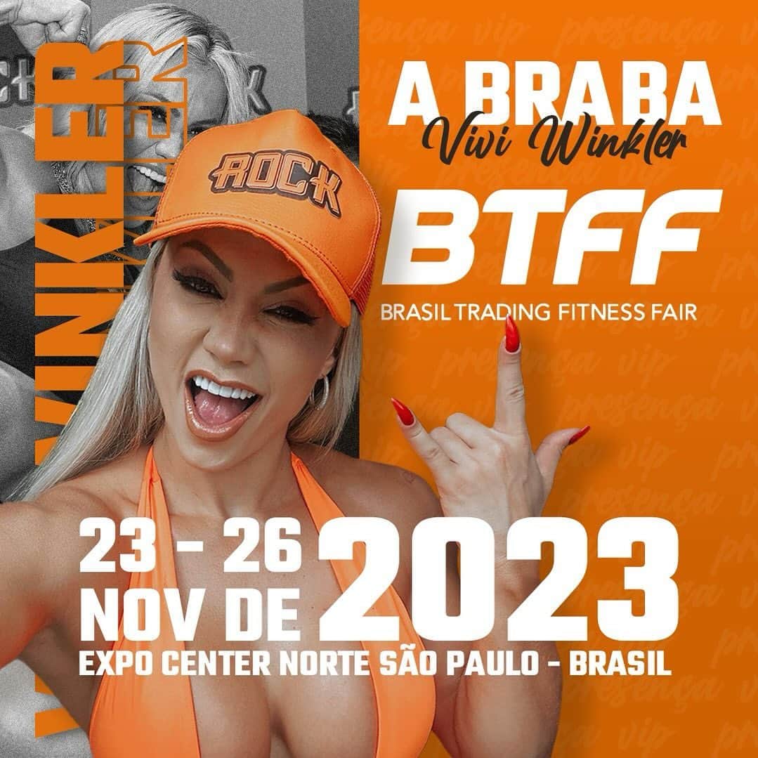 Vivi Winklerのインスタグラム：「ATENÇÃO SÃO PAULO - estarei com a @rockfoodoficial na feira BTFF nos dias 24, 25 e 26 de novembro . Aguardo vcs em nosso stand viu !!!!」