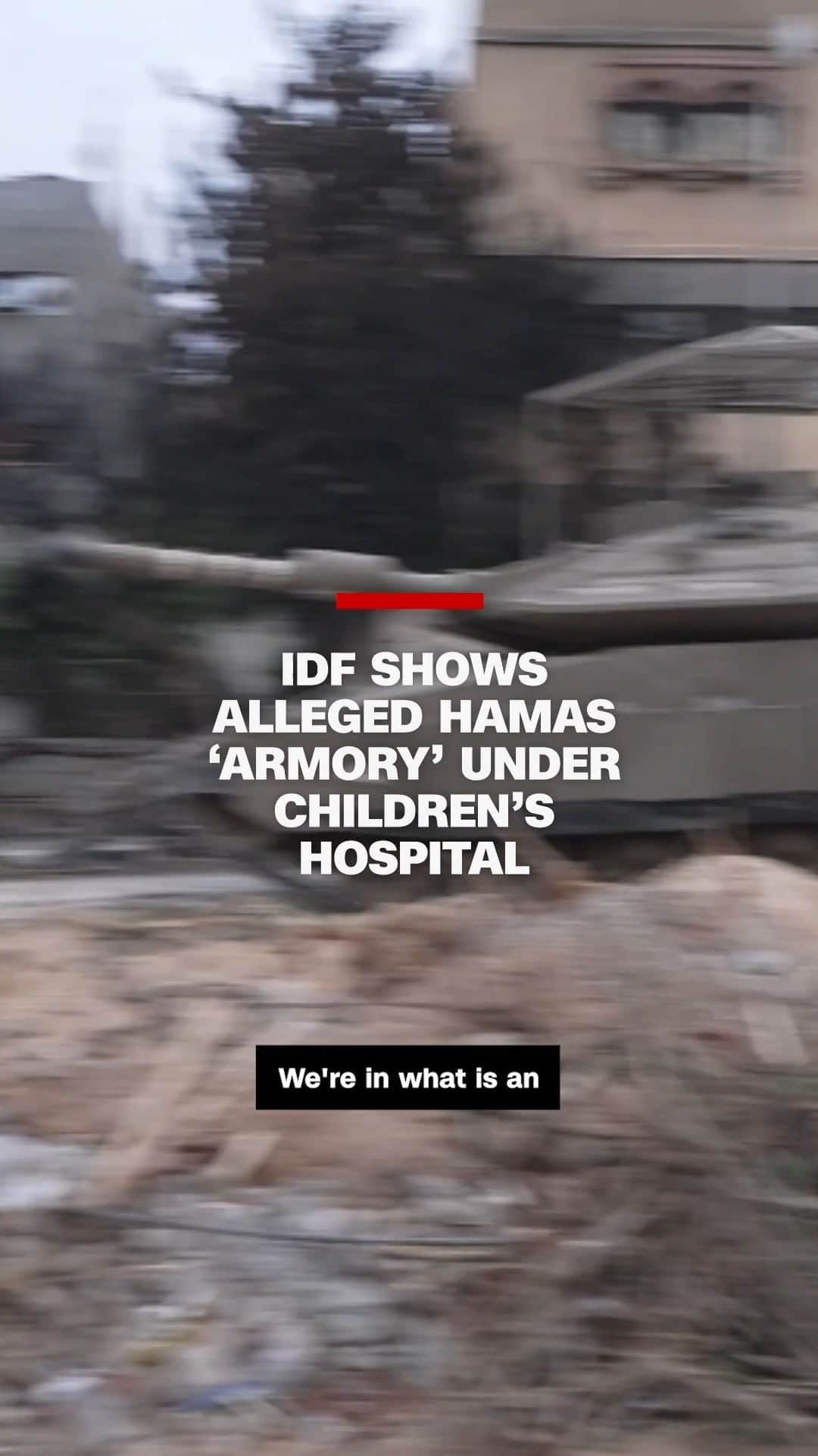 CNNのインスタグラム：「A CNN team embedded with the Israel Defense Forces (IDF) was shown guns and explosives in one room located beneath Al-Rantisi children's hospital on Monday, which IDF spokesperson Rear Admiral Daniel Hagari termed as "armory."  Hamas has repeatedly denied that its fighters hide under hospitals, as have Gazan health officials and hospital directors.  CNN reported from Gaza under IDF escort at all times. CNN did not submit its script or footage to the IDF and has retained editorial control over the final report.」