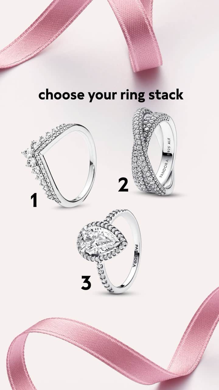PANDORAのインスタグラム：「Build-a-stack time! Drop the numbers of your perfect ring combo below. 💍 #LovesUnboxed #Pandora  #Jewellery」