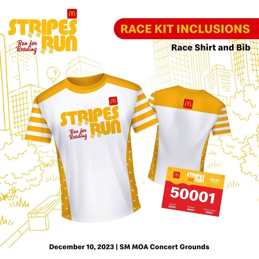 McDonald's Philippinesのインスタグラム：「Looks promising! 👀 Register na and get your very own Stripes Run 2023 Race Kit! Comes with the exclusive Stripes Run sesame socks.」