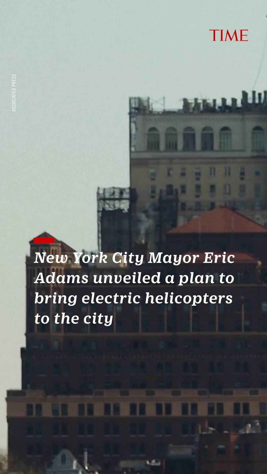 TIME Magazineのインスタグラム：「Amid a criminal investigation into his campaign, New York Mayor Eric Adams unveils plan for electric helicopters」