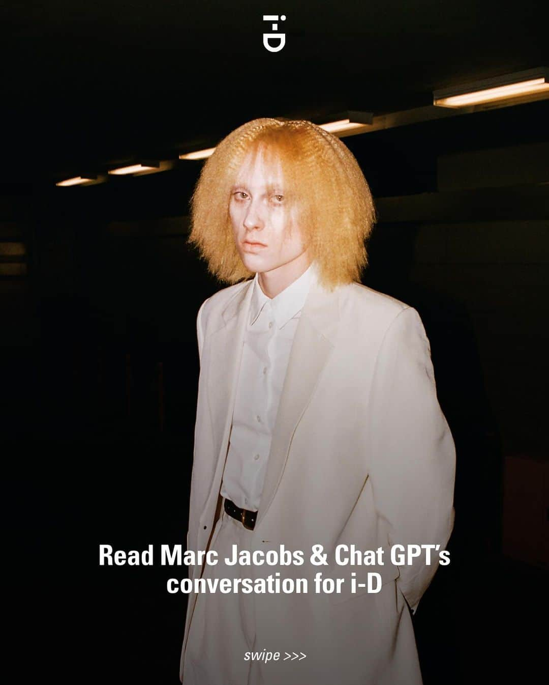 i-Dのインスタグラム：「"Do you think that in our quest for efficiency and connectivity, we might be losing something intangible?"⁣⁣ ⁣⁣ i-D commissioned CHATGPT, a conversational AI, to interview @themarcjacobs about the intersection of fashion and technology and the landscape of creativity in 2023.⁣⁣  Hit the link in bio to read the full conversation, taken from our latest issue 🤖  ⁣⁣ [The New Wave Issue, no. 373, Fall/Winter 2023]⁣⁣ .⁣⁣ .⁣⁣ .⁣⁣ Text ChatGPT⁣⁣ Photography @jirokonami⁣⁣ Fashion @alastairmckimm⁣⁣ Hair @duffy_duffy at Streeters⁣⁣ Makeup @diane.kendal at Art Partner⁣⁣ Nail Technician @jinsoonchoi for JinSoon Nails⁣⁣ Casting Director @samuel_ellis for DMCASTING⁣⁣ Special thanks to @shimpei1201 and #BleekerDigitalSolutions⁣⁣ Models @angel__emoji at Midland, Alay Deng, @alexconsani, @eleanor.chromy and @Sihana Shalaj at IMG,  @col_thedoll at Women, @cateemcbride at State, @hunterpifer at Q Models, @imankaumann at Supreme, @sylviakanderson and @kocembaaa at NYMM, Zoe Zimsek at KT, @chuol_nnyawurh at Next, Cami Foos at Women, @naddiekurgan at Elite, @cloudiwinters at Wallflower, @achan_diana at Fusion, @delilahkochat Heroes and @awarodhiang at Ford⁣⁣ All clothing, shoes and accessories @marcjacobs⁣⁣」