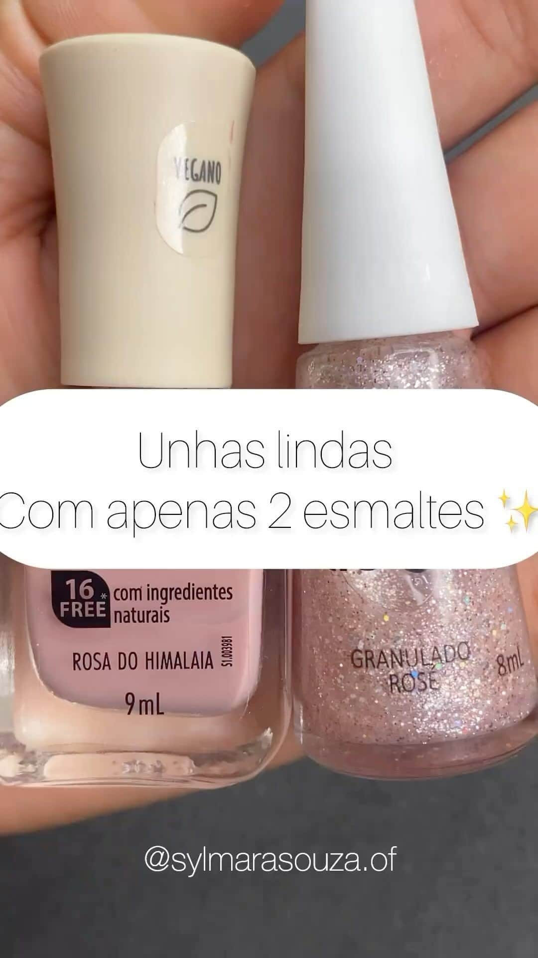 Risqueのインスタグラム：「Inspiração de nail art passando na sua timeline. 💅 A @sylmarasouza.of combinou o esmalte vegano Rosa do Himalaia da linha Risqué Bio com o Granulado Rosé em uma nail art maravilhosa. Vem ver!  #EuQueFizRisqué #RisquéDaSemana #RisquéBio #EsmaltesVeganos」