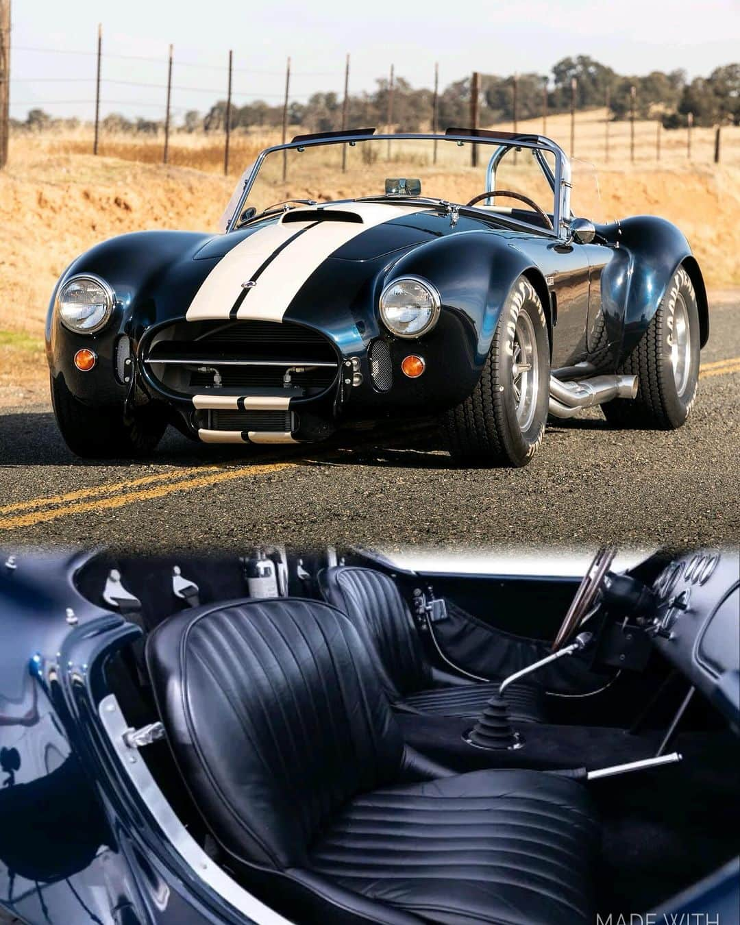 Classics Dailyさんのインスタグラム写真 - (Classics DailyInstagram)「Twin Paxton Supercharged ERA 427SC Roadster 5-Speed Live on @BringATrailer ! NO RESERVE!  _ @gtautolounge is pleased to present this stunning Twin-Paxton-Supercharged Shelby Cobra Replica being auctioned at NO RESERVE! This ERA 427SC roadster is a Cobra replica that was assembled in 2005 and was prepared by Cobra Automotive of Wallingford, Connecticut, for the 2022 Shelby American Automobile Club Sweepstakes. The 427ci Ford V8 has been stroked to 454ci and fitted with twin SN60J Paxton superchargers and is linked with a TKO-600 five-speed manual transmission and a rear differential with 3.54:1 gears. The car is finished in metallic blue with white racing stripes over black upholstery and features a hood scoop, a roll hoop, a Moto-Lita steering wheel, Stewart-Warner instrumentation, four-point harnesses, 15″ Halibrand-style wheels, four-wheel disc brakes, and Spax adjustable coilovers in addition to equal-length exhaust headers, side pipes, Edelbrock aluminum cylinder heads, and Holley four-barrel carburetors. This Twin-Supercharged ERA Cobra is being offered at NO RESERVE on dealer consignment with a clean California title.   #ShelbyCobra #supercharged #replica #cobra #427 #stroked454 #americanmuscle #musclecar #classicmuscle」11月15日 6時01分 - classicsdaily