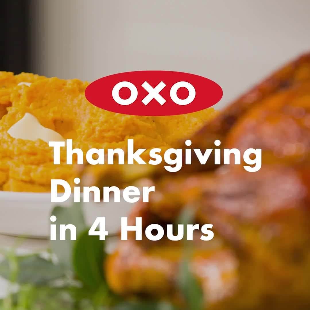 OXOのインスタグラム：「If this is your first time cooking Thanksgiving on your own, we’re here for you. We’ve created a 4-hour meal plan to set you up for success without all the stress. Start preparing through the link in bio. #OXOBetter」