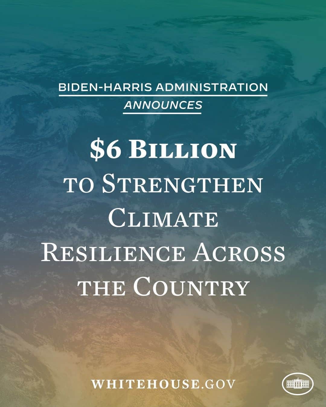 ジョー・バイデンのインスタグラム：「The Biden-Harris Administration is delivering on the most ambitious climate agenda in history — and we’re not slowing down.  Today, @POTUS announced a $6 billion investment to reduce flood risks to communities, support conservation efforts, advance environmental justice, and more.」