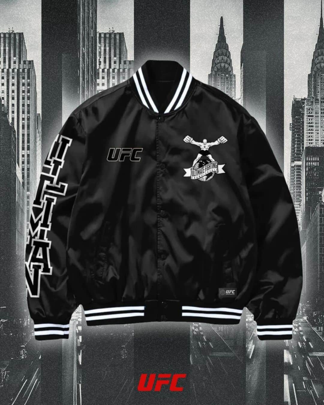 UFCのインスタグラム：「You asked. We answered 🙌  The limited edition #UFC295 NYC Ulti-Man Jacket is available now!」