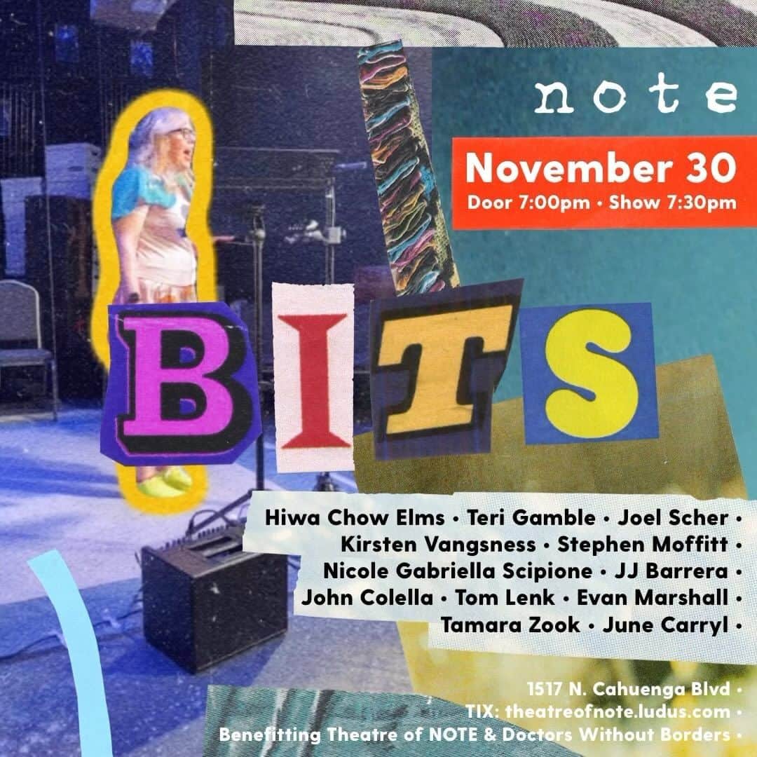 カーステン・ヴァングスネスのインスタグラム：「BITS is upon us yet again. This little film clip includes folks who are not in this months but gives an seconds idea of what we are up to! This month 11/30 a THURSDAY! Money to @theatreofnote & @doctorswithoutborders with the art styles of @junecarryl @tamarazook @jayjaybarrera @doyouknowthemoffittman @johnnyccannoli @theterigamble @tommylenk @orinlfs @missscipione @ms.hiwa @evanwmarshall ticket link in my bio. Watch some art because it’s one thing that always makes more space in our insides.」