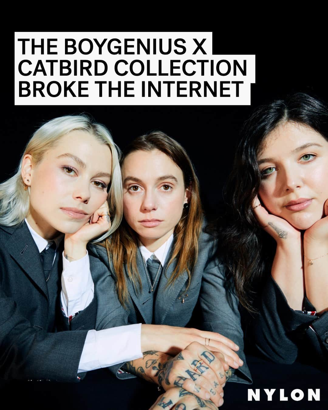 Nylon Magazineのインスタグラム：「boygenius is having quite the week. After their 'SNL' debut, the band just launched their first-ever collaboration with jewelry brand Catbird — and the collection may or may not have already broken the Internet.  Link in bio to see the full “Bite the Hand” jewelry line.  📸  @catbirdnyc」