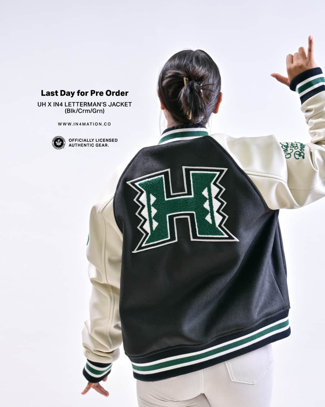 インフォメーションのインスタグラム：「LAST DAY!!! *PRE ORDER* UH LETTERMAN JACKET ⁣⁣⁣  *PRE ORDER* ENDS TODAY  NOVEMBER 14TH   * Pre Order Items Are Made To Order With An Estimated Ship Date Of Early February 2024 Or Sooner. Pre Orders For This Limited Item Will Close On November 14th.  www.in4mation.co」
