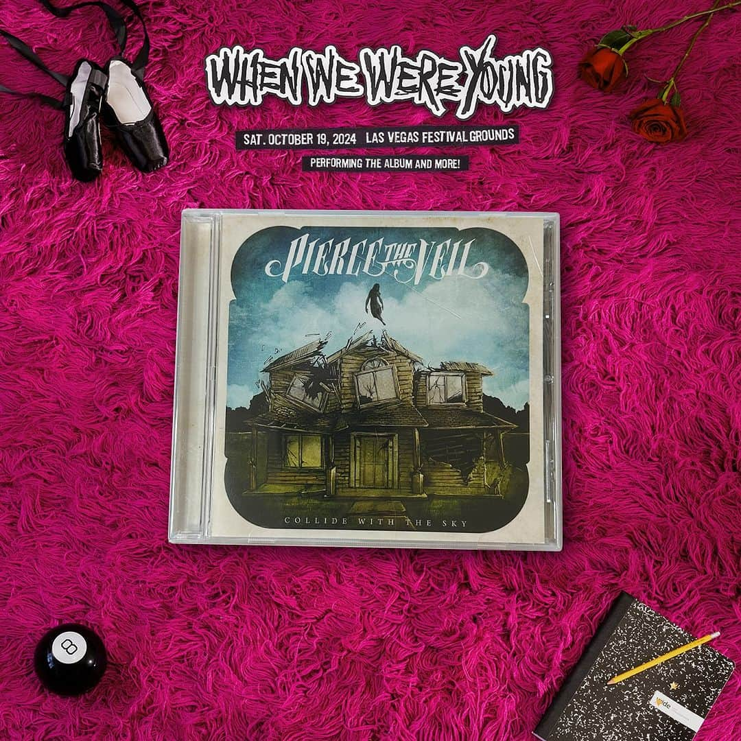 ピアス・ザ・ヴェイルのインスタグラム：「We will be performing our album Collide With The Sky front to back at @whenwewereyoungfest 2024」