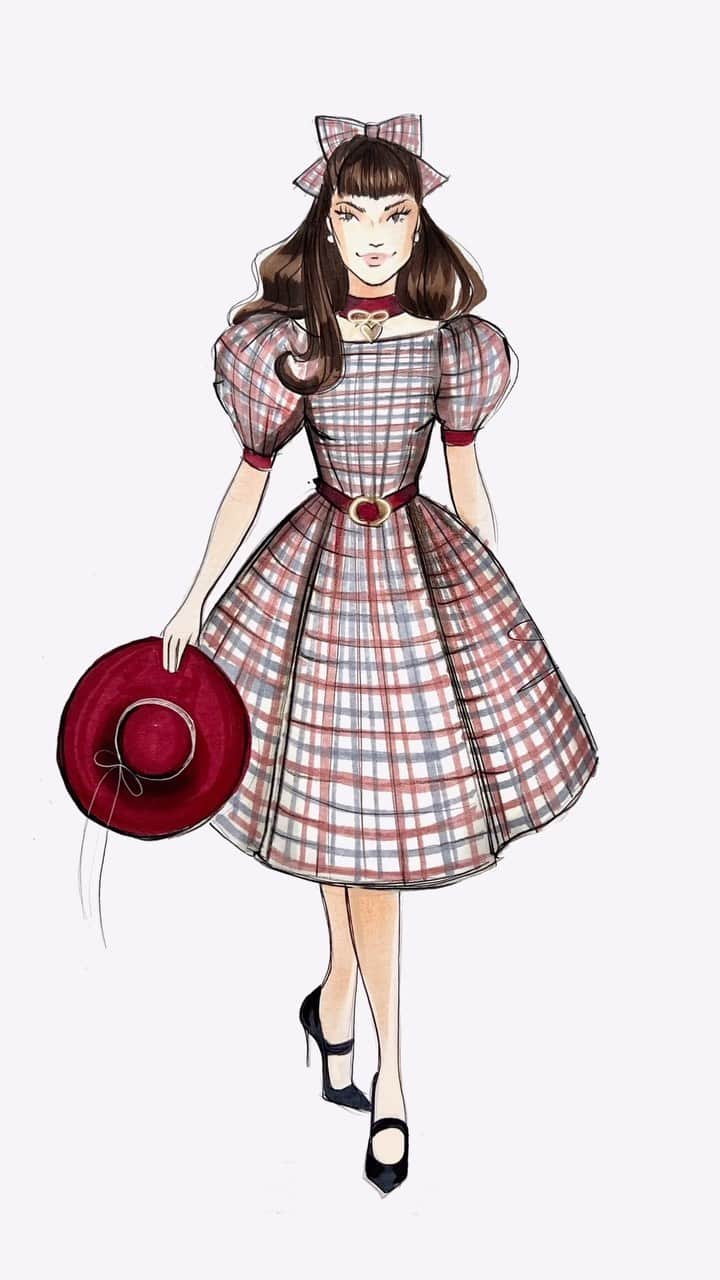 Holly Nicholsのインスタグラム：「A total Samantha 💁🏻‍♀️ #americangirldoll #americangirldolls #asmr #copic #fashionillustration #copicmarkers #asmrsounds #millennials #illustration」