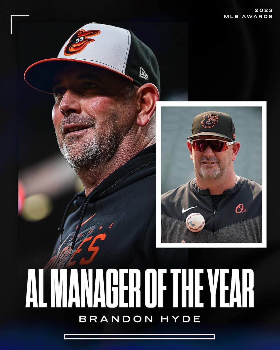 MLBのインスタグラム：「Brandon Hyde and Skip Schumaker are the 2023 Manager of the Year winners 🏆」
