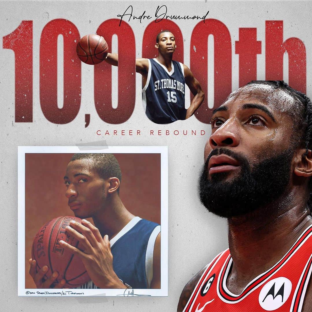 アンドレ・ドラモンドのインスタグラム：「STM legend, Andre Drummond is in his 12th year in the NBA, 2-time All-Star, an All-NBA Team, 4 Time Rebounding Champion and only one of 47 players to ever accumulate 10,000 rebounds or more!  Keep it going, @drummond, we are so proud! And of course, we will always remember the big guy running down the hill for chicken sandwiches, tenders and curly fries.   #MSLINDA #SPECIALSAUCE #STMforlife」