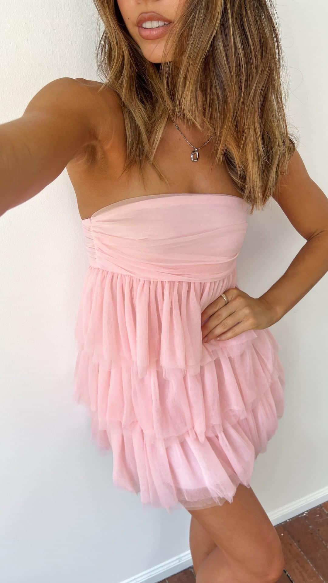 Beginning Boutiqueのインスタグラム：「Our best-selling Birthday Girl Mini Party Dress is now available in baby pink 🎀 Add to cart for your next celebration!」