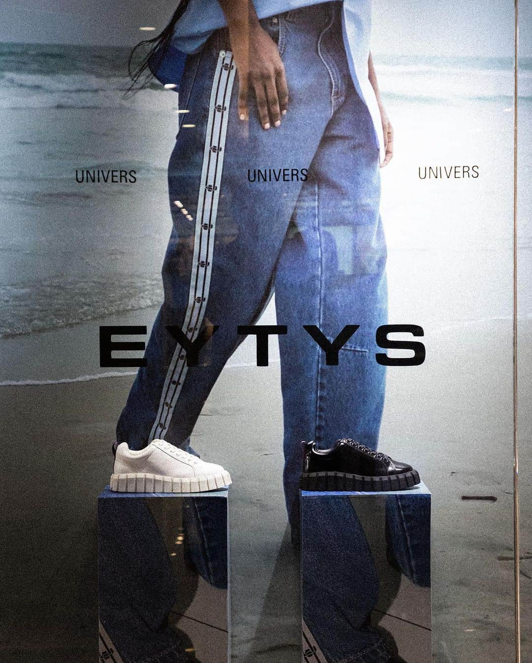 エイティーズのインスタグラム：「When @eytys was founded in 2013, its innovative unisex footwear took the fashion world by storm. Now, the brand has expanded its offerings to include contemporary ready-to-wear items.  Its Fall/Winter 2023 collection is inspired by late 1970’s Dancehall, featuring pieces that mix sexiness and sophistication.  #EYTYS new arrivals are in-store at #UNIVERSShangrila. Visit now and see for yourself!」