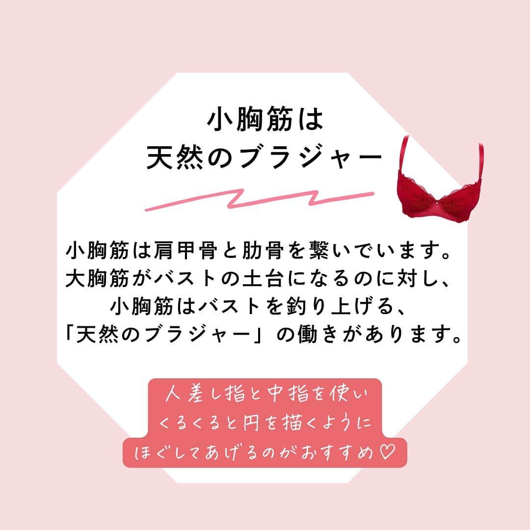 p-grandi☆育乳マッサージのバストアップ専門店さんのインスタグラム写真 - (p-grandi☆育乳マッサージのバストアップ専門店Instagram)「【小胸筋ケアでバストアップ】  バストアップのために、バストを支える土台の大胸筋を鍛える💪というのはよく聞きますよね💭  綺麗なバストをキープするためには小胸筋のケアも大切になります！  気づいた時にマッサージをしてほぐしてあげましょう🎵  ☆オールハンド育乳マッサージ☆ 今だけ26,400円  【ご予約は】 📞03-6205-5372☆新宿店 📞03-6712-7537☆恵比寿店 📞052-684-9580☆名古屋栄店 📞06-6486-9790☆大阪梅田店  気になった方はまずご予約を♪ プロフのリンクからも➡  育乳下着ブランド 【Belletia Paris ベルティアパリ】 https://belletia-paris.com/  #pGrandi #育乳 #バスト #バストアップ #バストケア #エステ #育乳エステ #育乳サロン #育乳マッサージ #美乳 #バストマッサージ #バストアップマッサージ #バストクリーム #グラマラス美神 #ナイトブラ #育乳ブラ #PGBra #バストサプリ #プルンシア #ピーグランディ #美胸 #モデル #下着 #ベルティアパリ #ランジェリー #ブラジャー #日本內衣 #晚安內衣 #美胸內衣」11月15日 11時41分 - pgrandi_official