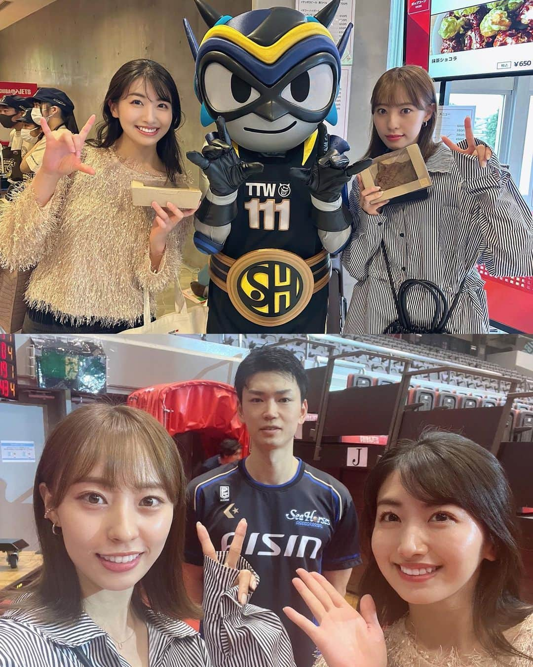 関根ささらさんのインスタグラム写真 - (関根ささらInstagram)「#時差投稿 …⛹️🏀  #Bリーグ 第6節 #千葉ジェッツ vs #シーホース三河 Game1 @ #船橋アリーナ に行ってきました⭐️  この日は藤江れいなちゃんと♡ . . . . 富樫キャプテンを筆頭に若手の躍動が光る千葉と、HCが代わり新しいバスケ＆新加入のザックオーガスト選手とレイマン選手が良すぎて期待高まる三河のゲーム。ここ最近の三河の調子を見ていると今年こそCSに食い込んでくるのでは？！とワクワクしながらここ最近の試合を見ていただけに、この日はちょっぴり三河寄り🥹🫣🫢 最後まで手に汗握るかなり見応えのあるゲームでした🔥  昨日の #BMYHERO にご出演いただいた #シェーファーアヴィ幸樹 選手はリハビリのため欠場💭ですが、両チームともに過去にご出演いただいた選手も多く目が何個あっても足りませんでした…！  試合の後は #石井講祐 選手と一緒にお写真を撮っていただきました🥹👏(れいなちゃんが昨シーズン石井選手にインタビューをしていて、そのご縁で⭐️)  また試合見に行きます！！！ . . . . この日嬉しかったこと…！ ついに #タツヲ と対面できたし #タツヲ焼き 食べられました🐟 前に #ウイングアリーナ刈谷 に行った時は販売してない日だったので念願の🥹🫶  ジェッツ戦限定のピーナツ味にしました🥜美味しかったーーー！！ . . . . #bleague #basketball #bリーグ観戦 #バスケ観戦 #試合観戦 #スポーツ観戦 #バスケ女子 #bリーグ好きな人と繋がりたい」11月15日 12時41分 - sasarasekine