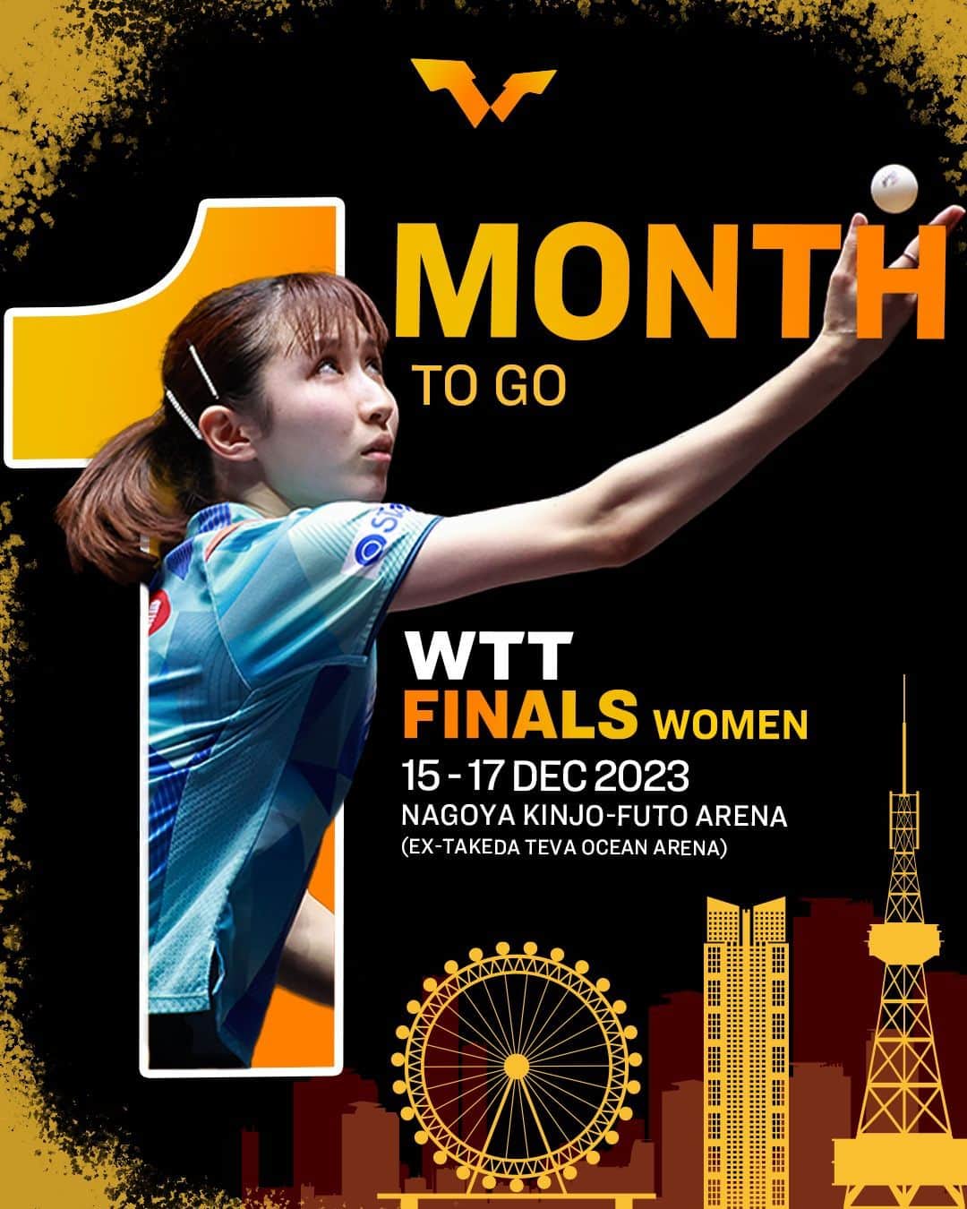 ITTF Worldのインスタグラム：「The countdown to #WTTNagoya is on ⏱  Get your tickets now before they run out 👉 bit.ly/WTTNagoyaTixENG  #WTTFinals #TableTennis #PingPong」