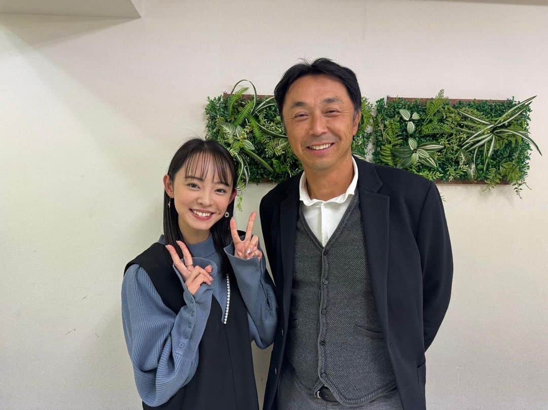 宮本慎也のインスタグラム：「先日野球いっかん⚾️の収録して来ました^_^  もうすぐ引退の愛梨ちゃんと！」