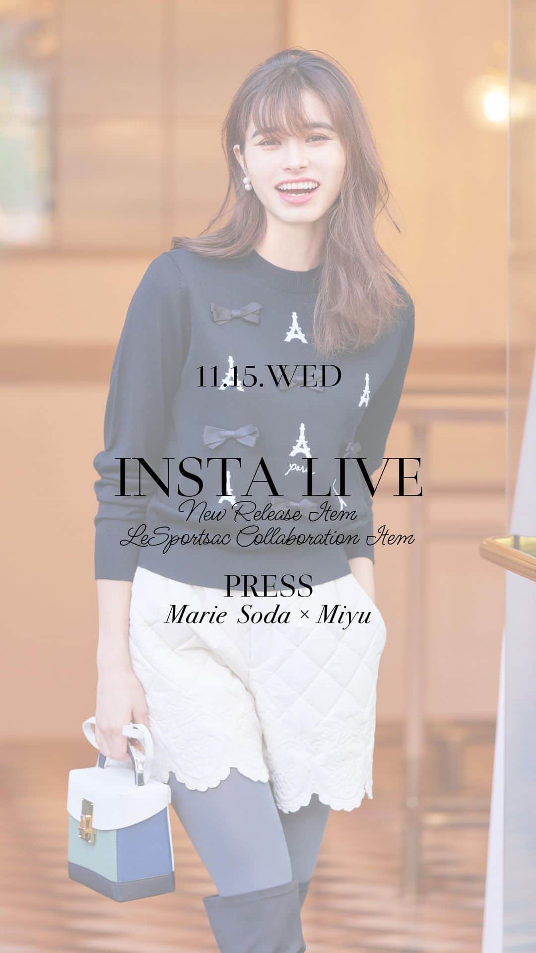 Chestyのインスタグラム：「曽田茉莉江さん×Miyuインスタライブ♡ LeSportsac×Chestyコラボレーションアイテムと新作のご紹介💐」