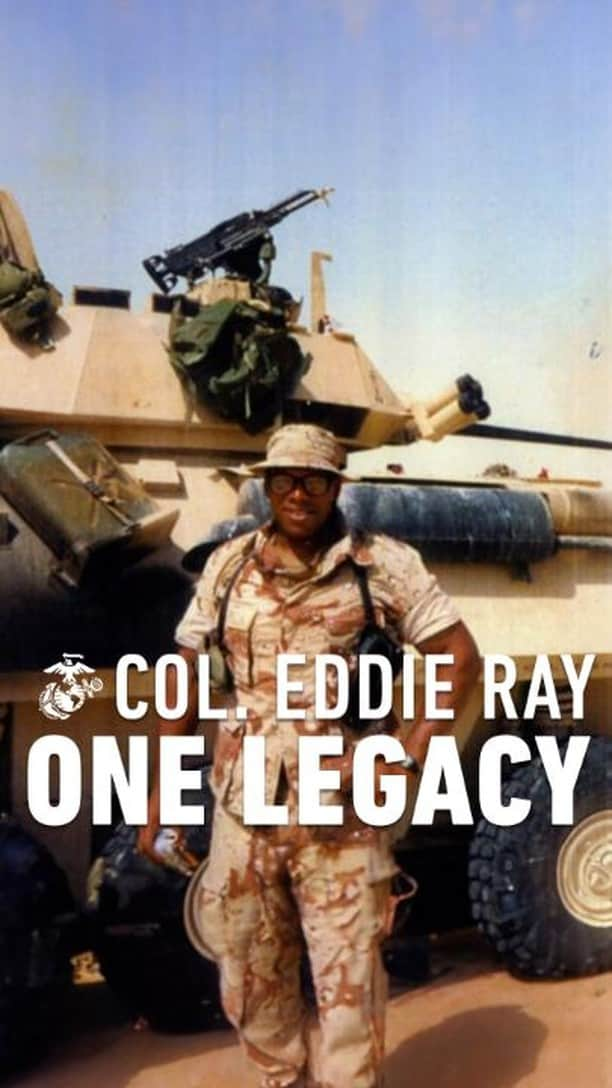 アメリカ海兵隊のインスタグラム：「One Legacy   A Los Angeles native and Navy Cross recipient, Eddie Ray began his career as a Marine artilleryman before earning his commission and leading his Light Armored Vehicle Company against Iraqi forces during Operation Desert Storm. Under Ray’s steadfast leadership, in one battle alone his LAV company destroyed 50 enemy vehicles and captured 250 combatants.   Credited for revolutionizing mechanized fighting and helping to establish Marine Special Operations Command, Ray has had a storied career in the Corps.   Hear his story.   This is the fourth video in our series of features celebrating Marine Corps veterans.   #USMC #SemperFi #MarinesoftheCorps #Veterans」