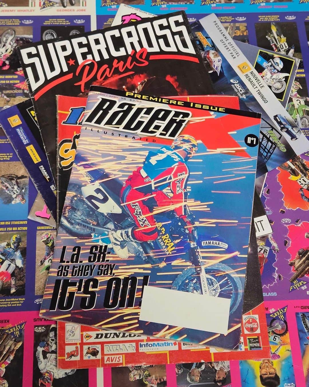 Racer X Onlineのインスタグラム：「A long history with @supercross_de_paris some programs over the years right up to our premier issue featuring Jeremy McGrath on the cover 🎆  Who will be the King of Paris this weekend for the 4️⃣0️⃣th edition of Paris Supercross⁉️ #ParisSupercross」