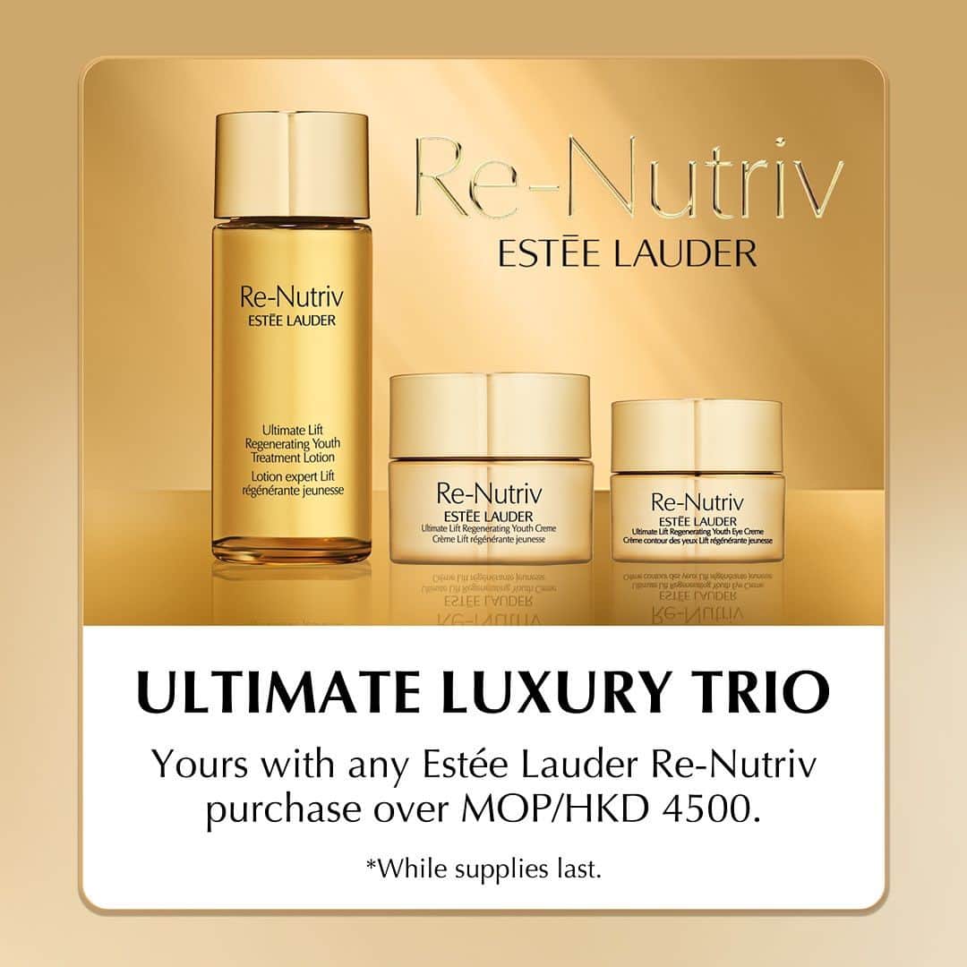 DFS & T Galleriaさんのインスタグラム写真 - (DFS & T GalleriaInstagram)「Indulge in the Gifts of Luxury from Estée Lauder Re-Nutriv. Experience the pinnacle of skincare innovation, inspired by Sirtuin science to unveil your skin’s longevity code.  Pamper your skin for the trips  ahead and indulge in Re-Nutriv’s ultimate lifting power to help fight jet lags, arrive radiant, and look well-rested.  If you are traveling through Macau, visit T Galleria Shoppes at Four Seasons and T Galleria Beauty at Galaxy Macau. Treat yourself to the exclusive Re-Nutriv facial experience (with a qualifying purchase of MOP 5,000+). Your radiant transformation awaits!  @EsteeLauder #EsteeLauder #DFSxEsteeLauder #DFSOfficial #DFSBeauty」11月15日 15時32分 - dfsofficial