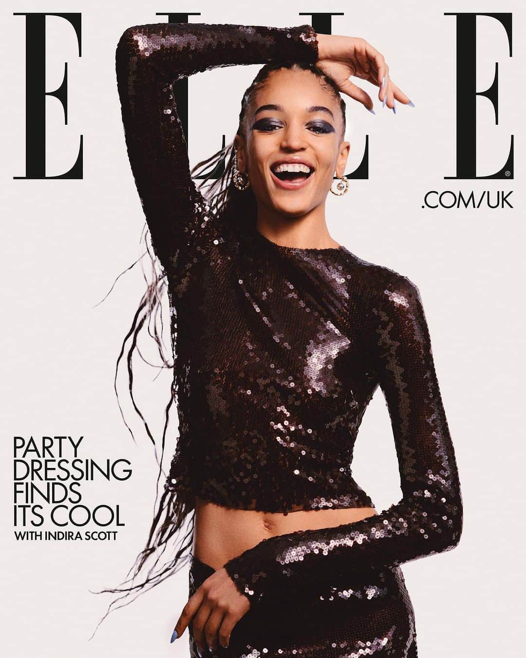 ELLE UKのインスタグラム：「The autumn/winter season's collections invite you to give festive dressing a refresh. Take the glamour of black tie and combine it with the cool of 90s minimalism to capture the new mood ✨   @indira wears @16arlington on ELLE UK’s winter digital cover.  EIC @kenyahunt  Photography @stefgalea Styling @aureliadonaldson Fashion Assistant @gracejuliaclarke Make-up @annajpayne Hair @naomitregan Manicure @jessica_ciesco Model @indira @premiermodels Set Designer @derekhardiemartin Fashion Director @avrilmair Art Director @tom_houseofusher Bookings Director Chloe Ridley Bookings Editor @ln__producer」