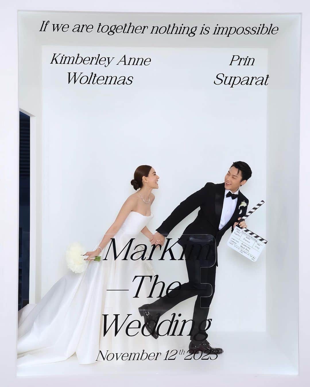 キンバリー・アン・ウォーテマス・ティアムシリのインスタグラム：「If life‘s a movie you’re my best part @mark_prin 🎬🤍 #MarKimTheWedding」