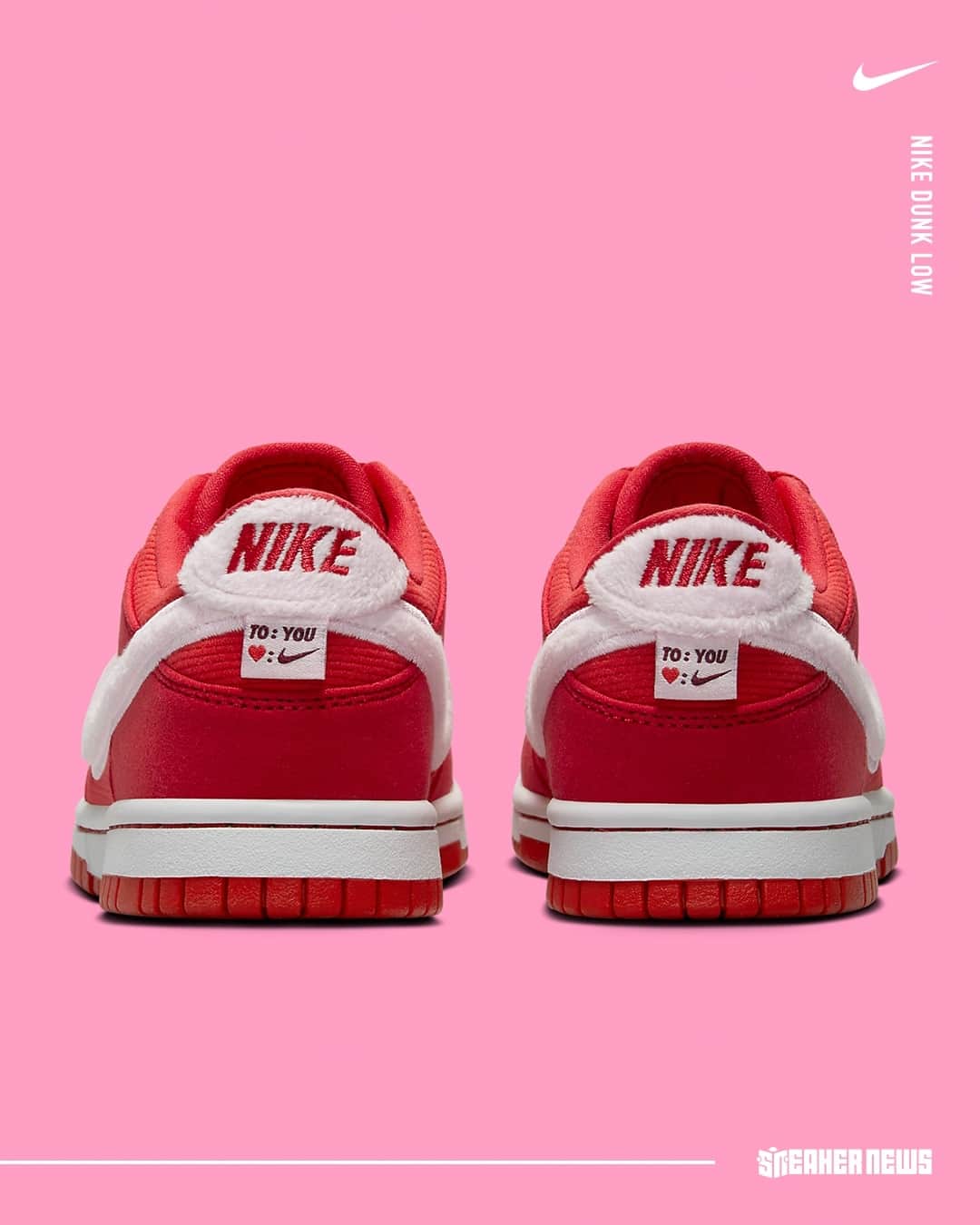 Sneaker Newsさんのインスタグラム写真 - (Sneaker NewsInstagram)「Do you believe in SOLEMATES? If so, tag them...⁠ This Dunk Low for Valentine's Day 2024 is dropping in GS and PS sizes! Hit the link in our bio for a detailed look.」11月16日 0時31分 - sneakernews