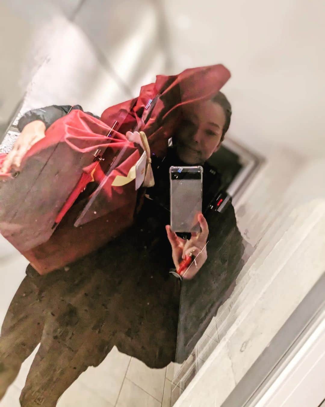 近江谷杏菜のインスタグラム：「Thank you😘😘  サンタさんのような大きな袋でプレゼントをいただきました🎁  #ハイブリッド加湿器」