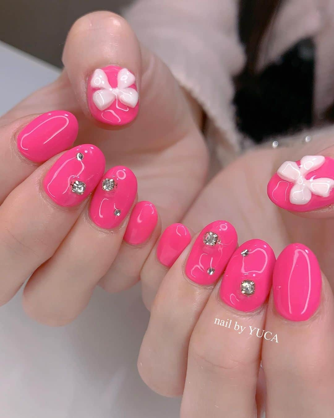 YUCAさんのインスタグラム写真 - (YUCAInstagram)「🩷🩷🩷🩷 ⁡ ⁡ ⁡ #pinknails #ピンクネイル #nail #ネイル #젤네일 #네일  #tettynail #유카네일 #美甲 #yucanail」11月15日 19時58分 - yuca_814