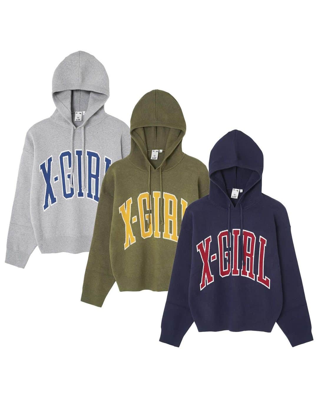 X-girlのインスタグラム：「． 11/17(Fri.) NEW ARRIVAL  ① COLLEGE LOGO KNIT HOODIE ¥14,300(税込) ② BOA HOODIE ¥15,400(税込) ③ BOA PANTS ¥15,400(税込) ④ DAILY CAP ¥5,500(税込)  #xgirl #xgirljp #エックスガール」