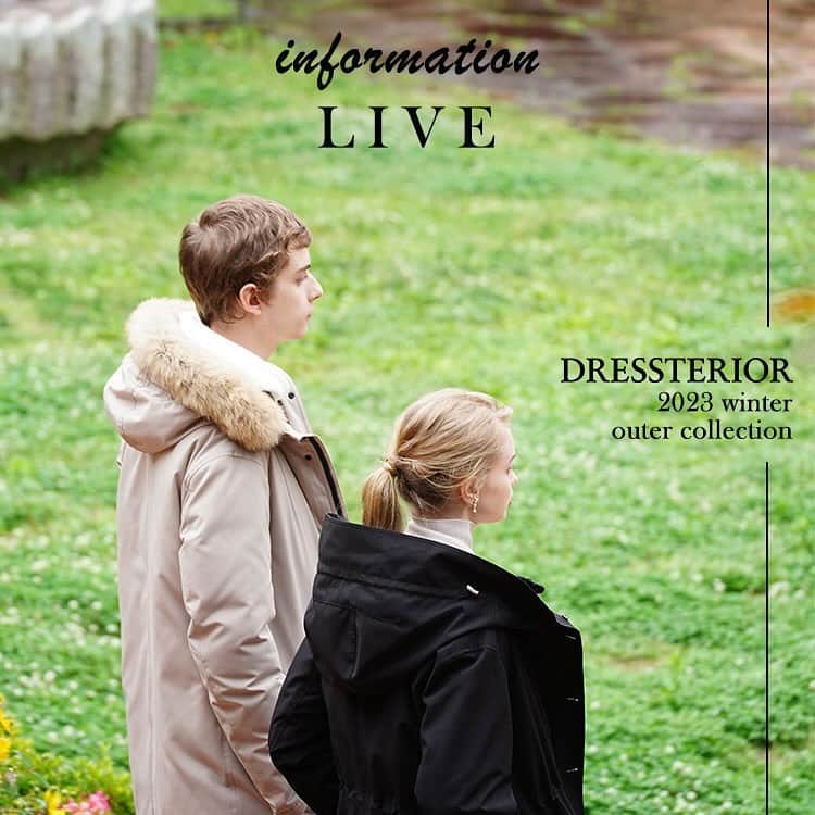 のインスタグラム：「information💡  DRESSTERIORがこだわったアウターを各店舗のスタッフがインスタライブでおすすめをご紹介！ 種類別に各店がご紹介します💫  是非チェックしてみてください✨  　  【スケジュール】  ︎︎︎☑️SHORT OUTER Live 11/16(木) 21:30- 渋谷スクランブルスクエア店  ☑️CLASSIC OUTER & RENEWAL OPEN Special Live 11/18（土）20:30- 博多店  ☑️REVER COAT Live 11/19（日）21:00- 大阪ルクア店  ☑️DOWN OUTER Live  11/21（火）20:30- 京都バル店  　 　 __________ __________ __________ 　 ▪️dressteriorオフィシャルアカウント @dressterior_official ⁡ ▪️メンズ用アカウント @dressterior_men ⁡ ▪️ショッププレスアカウント @dressterior_shoppress 　 __________ __________ __________ 　 　 　 　 　 #DRESSTERIOR#ドレステリア #秋アウター#冬アウター#秋冬コート#ダウンコート#ウールコート#コートコーデ#秋冬ファッション #秋冬コート特集」