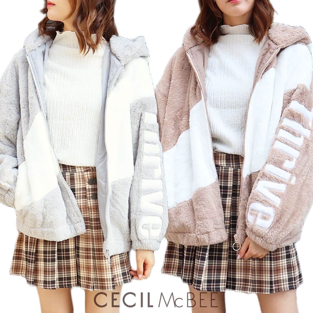 のインスタグラム：「🍂Autumn Collection🍂 寒くなったこの季節に ぴったりな新作アウターを紹介♡  ファーラインブルゾン color:ベージュ/ライトグレー/ブラック price:4,990 size:M/L  ■■CECIL McBEE online store ■■ ¥5,500(税込)以上のご購入で送料無料!!  CECIL McBEE公式オンラインストアは アカウントプロフィールURLから▼ @cecilmcbee_official  #cecilmcbee #セシルマクビー  #アウター #ファーコート #ブルゾン」