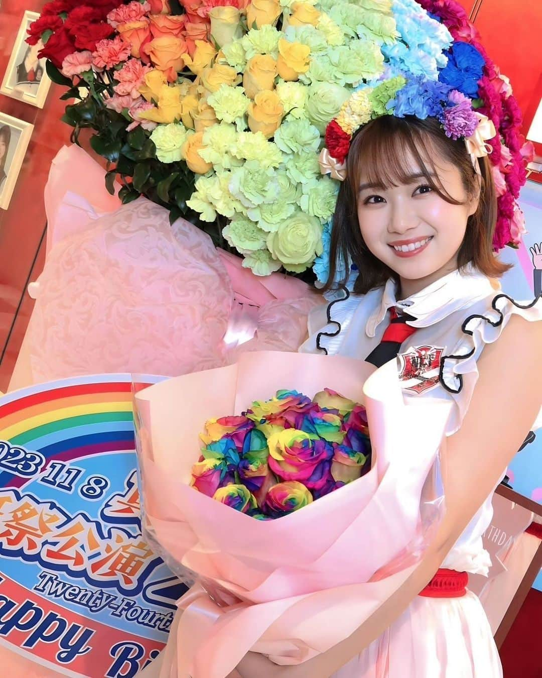 真下華穂のインスタグラム：「2023.11.11🌈 生誕祭を開いていただきました🎂  みんなが考えてくれたひとつひとつから愛を感じて すっごく幸せです。ありがとう☺︎  #真下華穂生誕祭2023 #ngt48 #真下華穂」