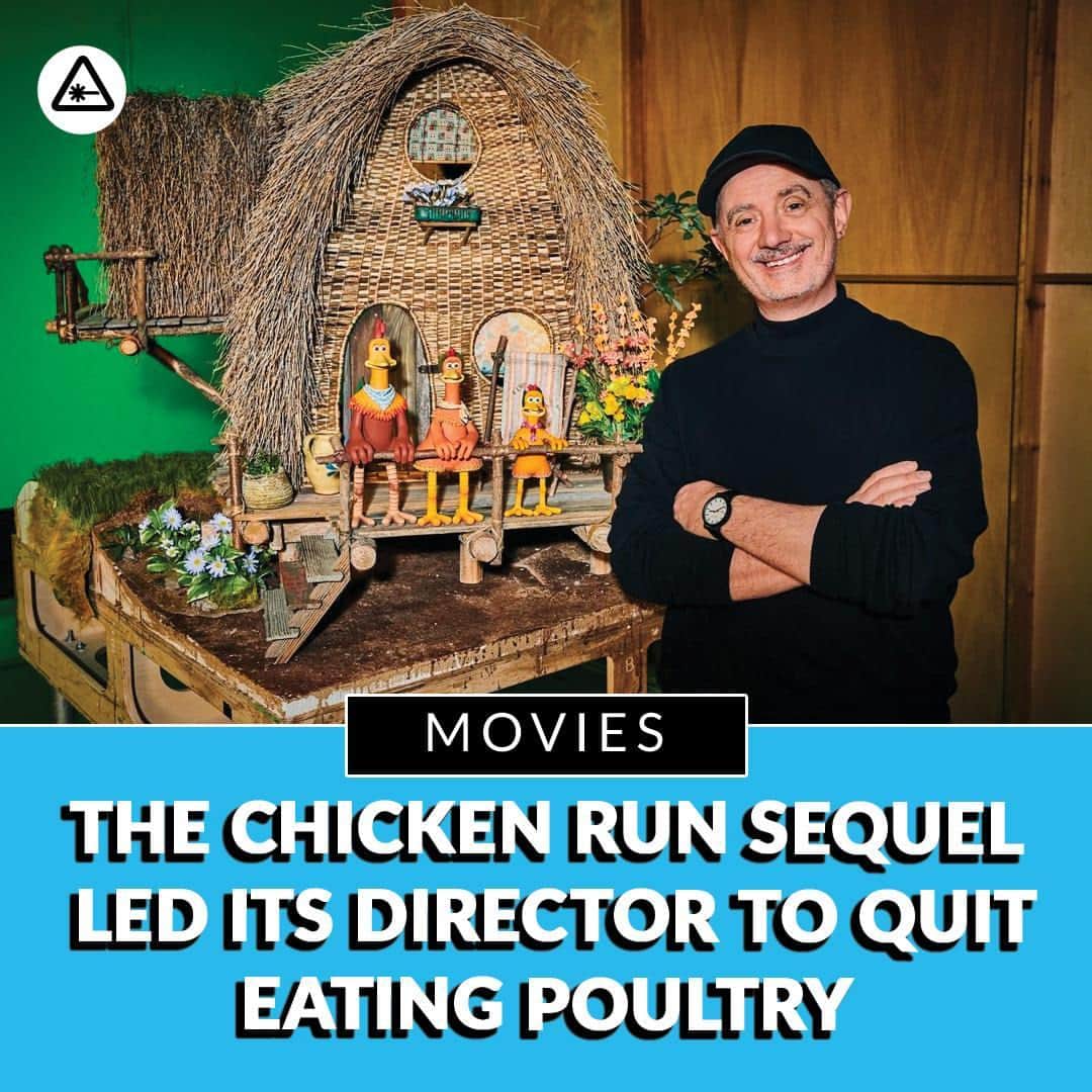 のインスタグラム：「When asked if making a movie from the chicken’s POV made it so eating chicken was difficult, Sam Fell didn’t mince words. “I stopped eating chicken, and I stopped eating meat entirely during [the making of Chicken Run]”  link in bio」