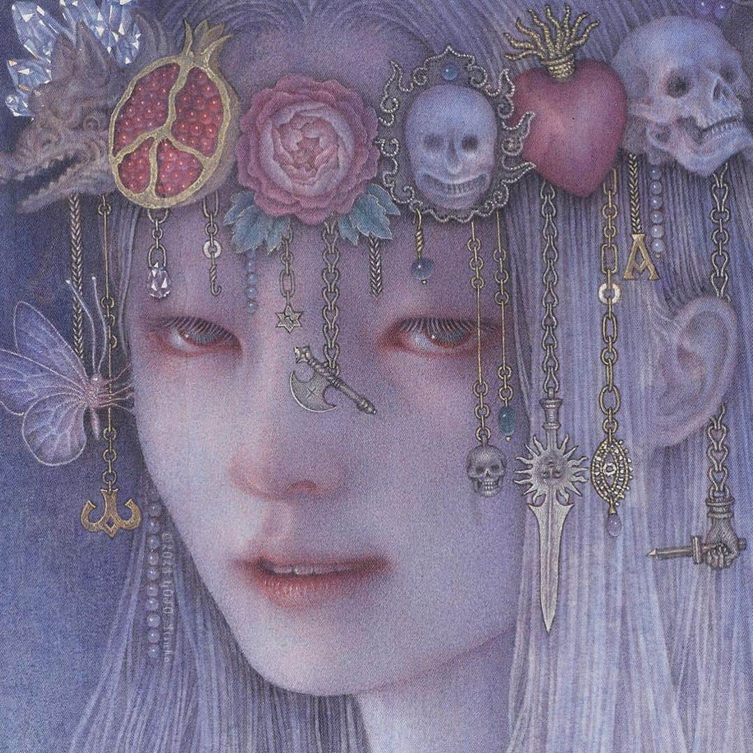 後藤温子のインスタグラム：「"守護者 / Guardian" Watercolor on cotton cloth / 2023」