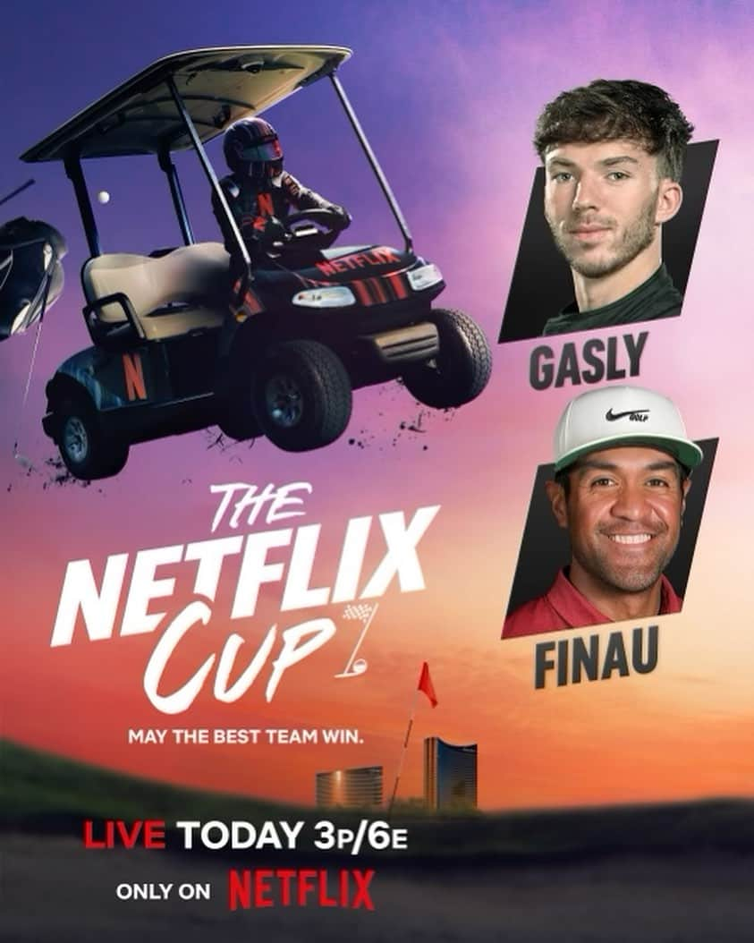 トニー・フィナウさんのインスタグラム写真 - (トニー・フィナウInstagram)「What a cool experience playing in the first ever live sporting event on @netflix  The Netflix Cup!  It was fun.  It was fast.  It was unique.  It was a vibe!   The setup and format was truly one of a kind and just so cool to be a part of! I love the crossover with these amazing F1 drivers from Drive to survive!   My partner @pierregasly was so fun to be with and such a cool dude. I'm a fan. So stoked to watch him this weekend and continue watching his career!   Congrats to team @justinthomas34 @carlossainz55 for coming out on top.  #teamGASNAU」11月16日 0時39分 - tonyfinaugolf