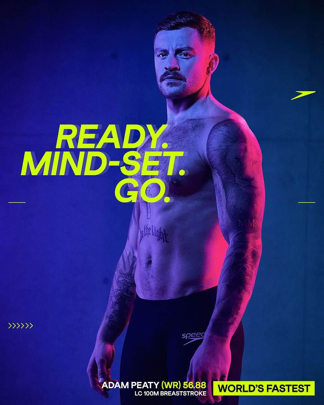 アダム・ピーティのインスタグラム：「The world’s fastest suit just got even better with space grade technology 🏆  @speedo just dropped the new Fastskin LZR 2.0 suit, engineered from Lamoral Space Dust technology!」