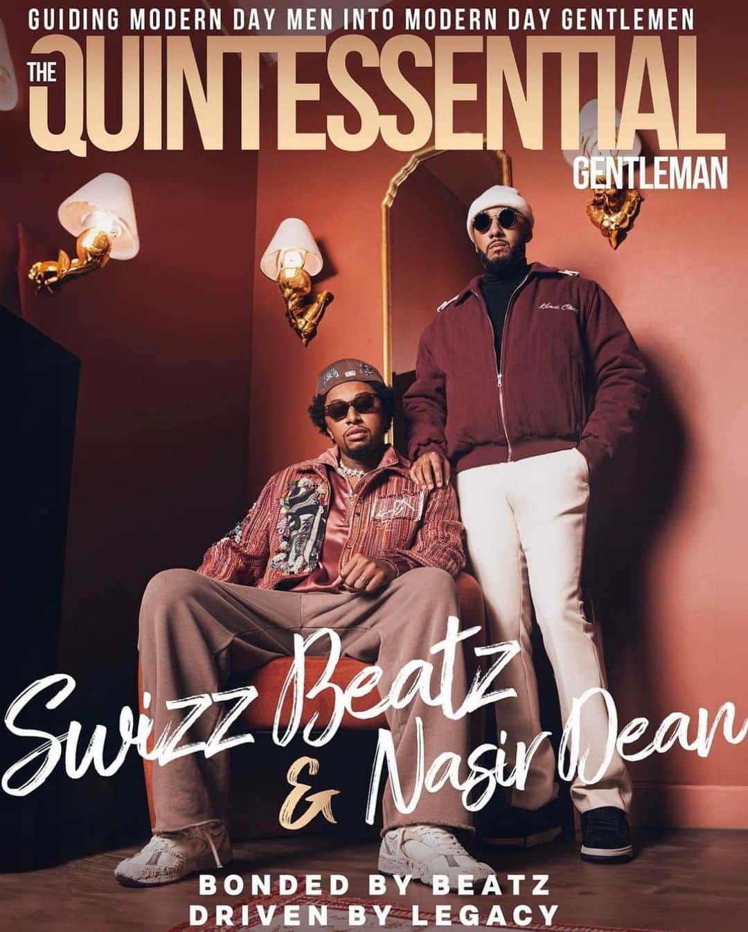 スウィズ・ビーツのインスタグラム：「Father & Son cover is very Quintessential! Our new show Drive comes out tomorrow on @hulu !!!!!! 🏁🏁🏁🏁🏁🏁🏁🏁🏁🏁🏁🏁🏁🏁💨💨💨💨💨💨💨💨💨💨💨   Publication: @TheQGentleman Photographer: @Jmnroe of @monroe.media Creatives: @BYoungAgency Stylist: @iamhdiddy  Lighting Assistant: @saxumstudios_  Photographer Assistant: @HoshiJoell Wardrobe Assistant: @lordcay_ Video: @Cherrellecrews」