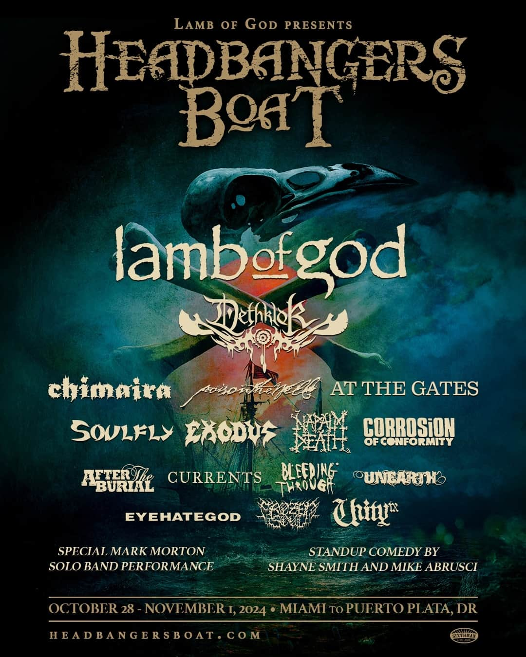 Revolverのインスタグラム：「🛳️ All aboard! Lamb of God's Headbangers Boat cruise will return in 2024 — with a stacked lineup.⁠ ⁠ Complete info at the link in our bio.」