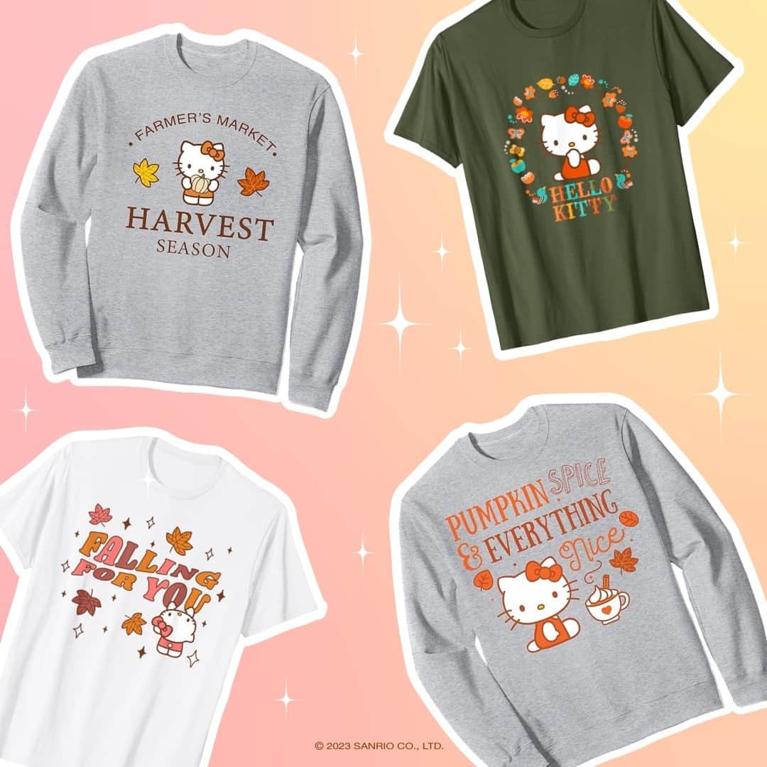 Hello Kittyのインスタグラム：「Fall into supercute style 🍂💕 Get into the autumn spirit with these new Hello Kitty designs. Link in bio to shop.」