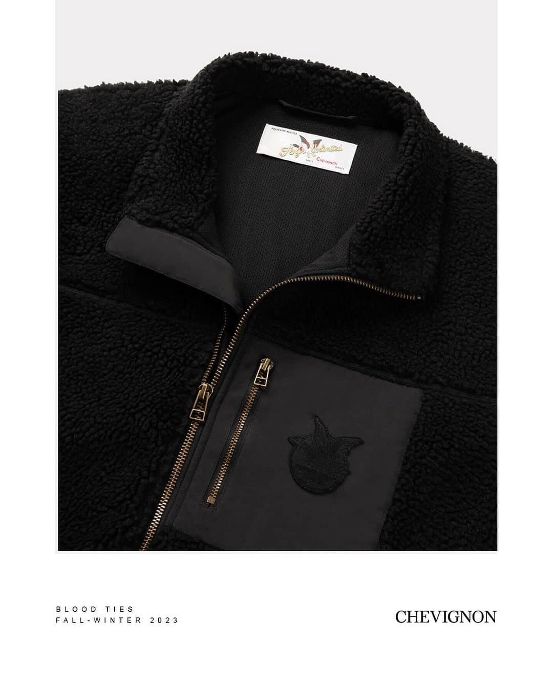 シェビニオンさんのインスタグラム写真 - (シェビニオンInstagram)「DISCOVER OUR FULL BLACK SHEARLING TOGS VEST  BLOOD TIES FALL-WINTER 2023  #CHEVIGNON」11月16日 3時03分 - chevignon_fr