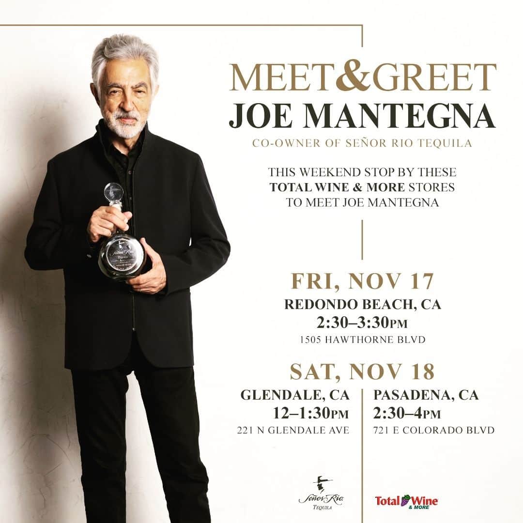 ジョー・マンテーニャのインスタグラム：「I'll be at three different Southern California locations this weekend meeting fans and talking tequila.  Redondo Beach, Glendale, and Pasadena.  @totalwine @senorriotequila #joemantegna #paparossi #tequila #criminalminds #wheelsup #davidrossi」
