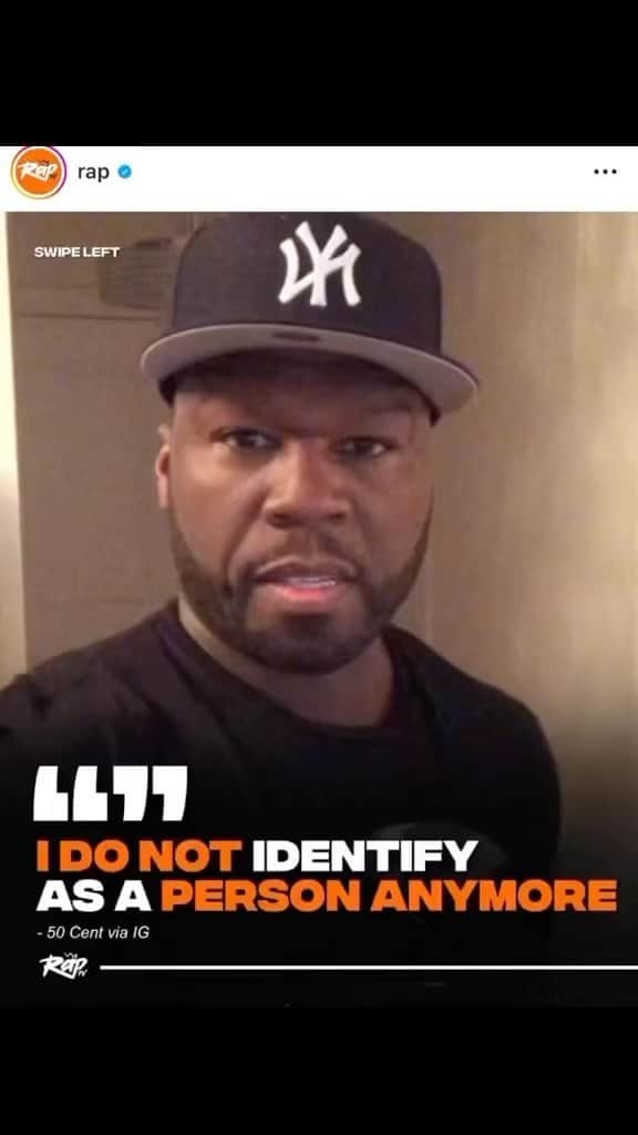 50セントのインスタグラム：「Yes I identify as thing, my pronoun is THING/ IT. Please refer to me as the thing 50cent,or you can say that thing 50cent is the shit! #bransoncognac #lecheminduroi」