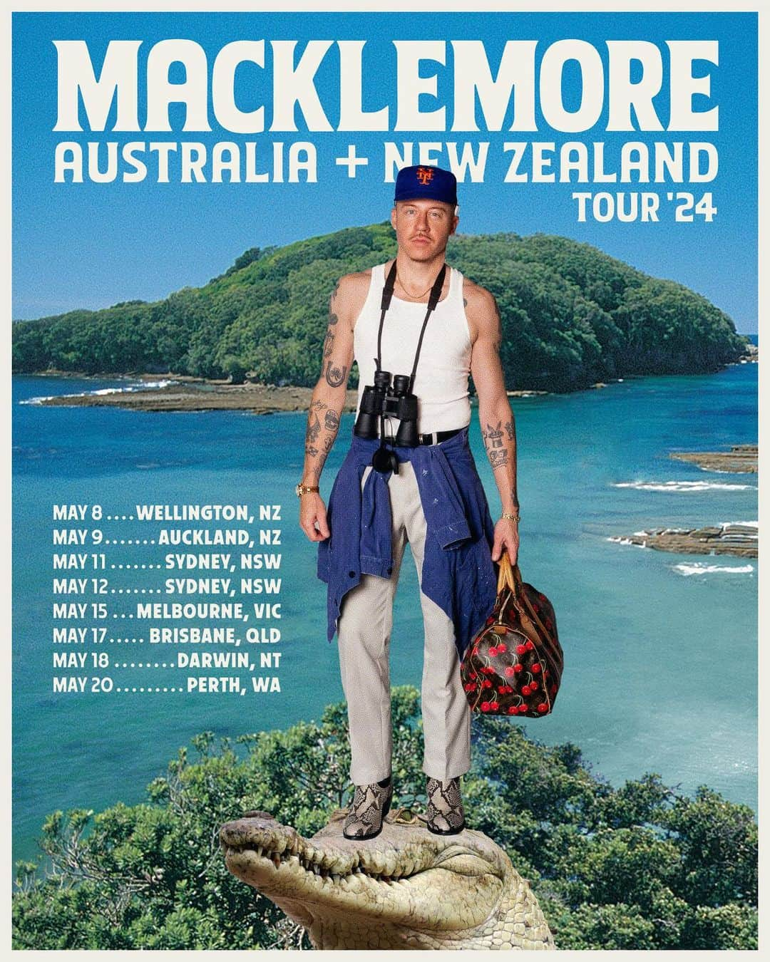 マックルモアーのインスタグラム：「We ain’t going down under to fuck spiders!  Yup, we’re headed back to see some of my favorite mates in the world in… AUSTRALIA AND NEW ZEALAND. We’ve already added a second show in Sydney due to demand, tickets going crazy fast… DON’T SLEEP 🐨🐊🦘」